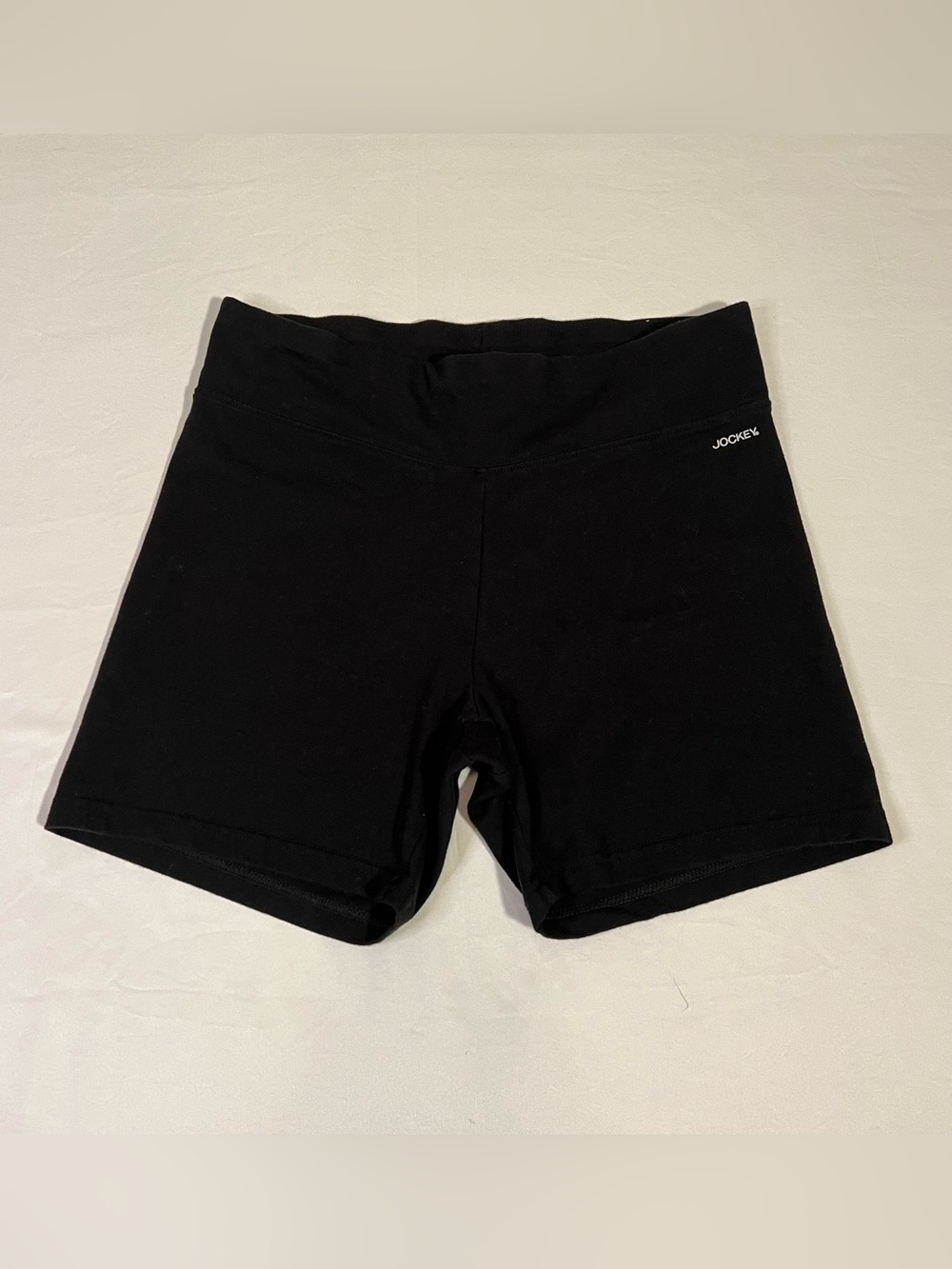 Jockey Women’s Bike Shorts Size M Black Cotton Stretch High Waist Activewear